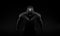 Muscular black man in dark. 3d render
