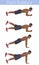 The muscular black young man in the various plank positions.