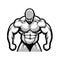 Muscular bodybuilder big strong body