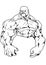 muscular cartoon bodybuilder with huge arms