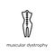 Muscular dystrophy icon. Trendy modern flat linear vector Muscular dystrophy icon on white background from thin line Diseases col