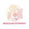 Muscular dystrophy red gradient concept icon