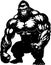 Muscular Gorilla Dark Monochrome Logo