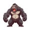 Muscular gorilla mascot screaming