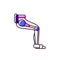 Muscular leg with exoskeleton color icon. Futuristic medicine. Rehabilitation help. Flat symbol