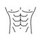 Muscular male torso linear icon