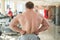 Muscular man\'s back.