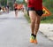 Muscular runner during a marathon race