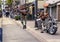 Muscular street performers on a street in Juan-les-Pins near La Pinede