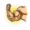 Muscular Strong Arm, Powerful Hand, Bicep. Gym, Bodybuilding, Sports Vector Illustration