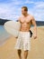 Muscular surfer dude