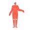 Muscular system of human body. Internal muscles scheme in abstract man model silhouette. Simple anatomical structure