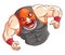 Muscular Wrestler Man Color Illustration Design