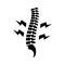 Musculoskeletal disorders icon. Black vector graphics