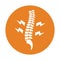 Musculoskeletal disorders icon. Orange color vector EPS