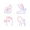 Musculoskeletal pain gradient linear vector icons set