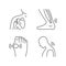 Musculoskeletal pain linear icons set