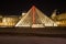 Musee Louvre in Paris by night