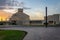 Museum of Islamic Art , Doha,Qatar  exterior view at sunset with clouds in the sky in the background