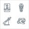 museum line icons. linear set. quality vector line set such as dinosaur, sword, egypt