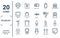 museum linear icon set. includes thin line no photo, cinema, ballet, anthropology, fencing, fishbone, bust icons for report,