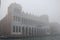 Museum of Natural History in Venice, Italy. To be in an ancient palace. Fog from the sea covered the city.