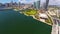 Museum Park Miami aerial drone footage