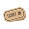 Museum ticket icon, flat style