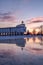 Museum of victory in the winter sunset.