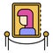Museum woman picture icon color outline vector