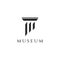 Museums, museum columns, museum lines, museum pillar logos. Museums with minimalist and modern concepts. Logos can be used for