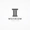 Museums, museum columns, museum lines, museum pillar logos. Museums with minimalist and modern concepts. Logos can be used for