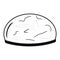 Mushmellow cookie icon. Creative illustration. Black liner sketch. Idea for decors, logo, patterns, Isolated vector art.