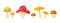 Mushroom 3d render collection. Mushrooms isolated clipart, autumn forest elements. Fly agaric, toadstools and edible