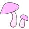 Mushroom. Beautiful autumn forest large cartoon mushroom pink.