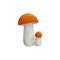 Mushroom boletus vector icon, cartoon vegetable