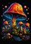 Mushroom Bubbles at Night