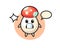 Mushroom character cartoon with shocked gesture