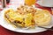 Mushroom and cheddar cheese omelet