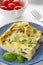 Mushroom cheese quiche slice