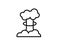 Mushroom cloud. Nuclear blast explosion smoke. Silhouette. Explosion icon. Atomic, Hiroshima radiation radioactive icon