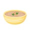 Mushroom cream soup in bowl, vector Illustration