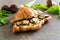 mushroom croissant sandwich