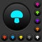 Mushroom dark push buttons with color icons