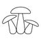 Mushroom family icon three mushrooms vector sign fungus, champignon