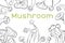 Mushroom hand drawn vector frame. Isolated Sketch organic food drawing template.