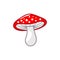 Mushroom icon. Amanita Muscaria fly agaric sign. Magic mushroom symbol Vector illustration isolated on white background