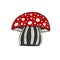 Mushroom icon design. Sticker and patch. Amanita vector print