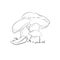 Mushroom illustration, vector. Porcini, greasers, suillellus, boletus mushroom drawing