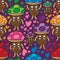 Mushroom love colorful seamless pattern